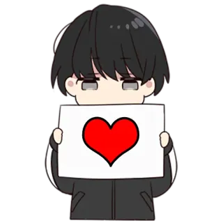 ❤️ Cartone animato, Cuore, Amore, Anime, Adesivo telegram sticker