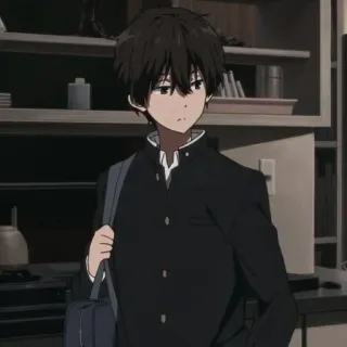 💞 Anime, Ragazzo, Uniforme scolastica, Personaggio, Ritratto telegram sticker