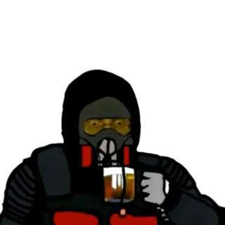 ☕ militarne, maska gazowa, żołnierz, stalker, czarnobyl, nuklearny, postapokaliptyczny telegram sticker