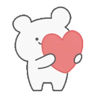❤️ ours, coeur, amour, mignon, dessin animé, Saint-Valentin telegram sticker