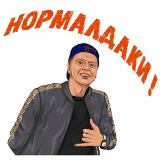 🤙 НОРМАЛААКИ! норма, русский, приветствие, ок, мужчина, парень, позитив, весело telegram sticker