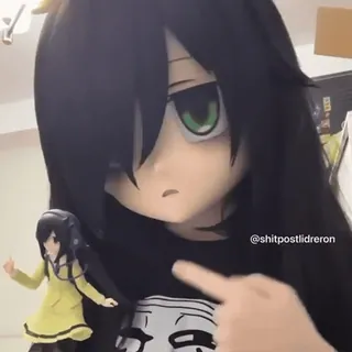 👾 shitpostlidreron cosplay, anime, manga, finger, gesture telegram sticker