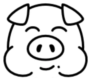 😀 Schwein, Tier, Cartoon, süß, Nutztier, Aufkleber telegram sticker