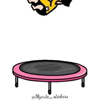 👧 trampoline, saut, dessin animé, loisirs, amusement, exercice telegram sticker