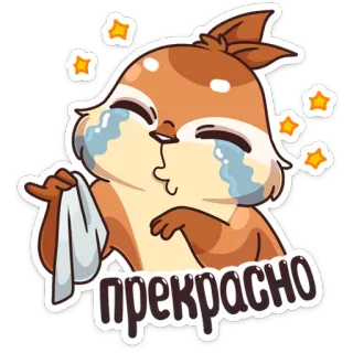 😢 прекрасно Eichhörnchen, weinen, glücklich, Emotion, Sterne, süß telegram sticker