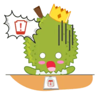 🔋 Durian, Król, Wykrzyknik, Budyń telegram sticker