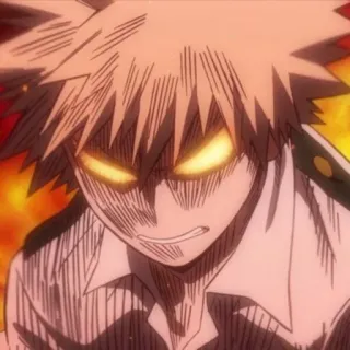 🤬 Bakugo Katsuki My Hero Academia Animé, Manga, Personnage, Héros, Explosion, En colère, Super-héros telegram sticker
