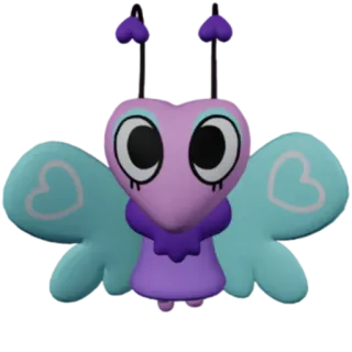 🦋 ผีเสื้อ, หัวใจ, การ์ตูน, น่ารัก, สีม่วง, สีน้ำเงิน, แมลง telegram sticker