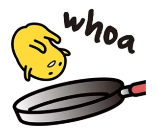 😯 whoa ovo, cozinhar, frigideira, fritar, desenho animado, uau, surpresa telegram sticker