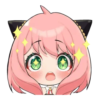 🤩 Anya Forger Spy x Family Anime, Spy x Family, Anya Forger, Süß, Cartoon, Charakter telegram sticker