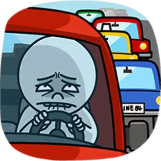 🙄 traffico, auto, autista, frustrazione, pendolarismo telegram sticker