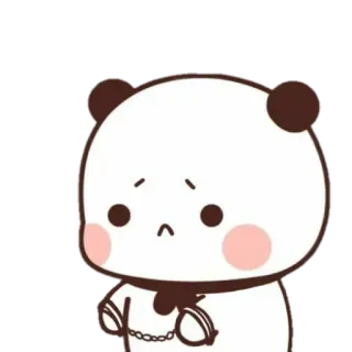 🐻 Panda, Carino, Animale, Kawaii, Cartone animato, Triste telegram sticker