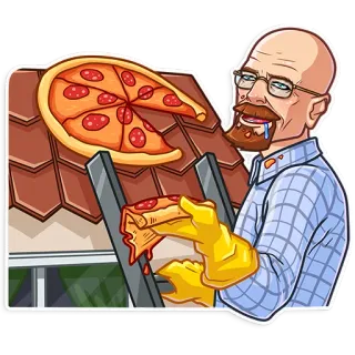 🍕 Walter White Breaking Bad Breaking Bad, Walter White, Pizza, TV Serie, AMC, Drogen telegram sticker