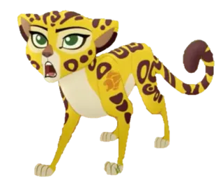 😮 Fuli The Lion Guard Fuli, La Garde du Roi Lion, guépard, dessin animé, animal telegram sticker