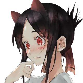 🌈 Kaguya Shinomiya Kaguya-sama: Love Is War Anime, Oreilles de chat, Kawaii, Fille, Mignon, Kaguya-sama, Love is War telegram sticker