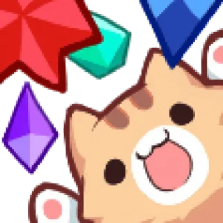 💝 kat, kitten, schattig, edelstenen, cartoon telegram sticker