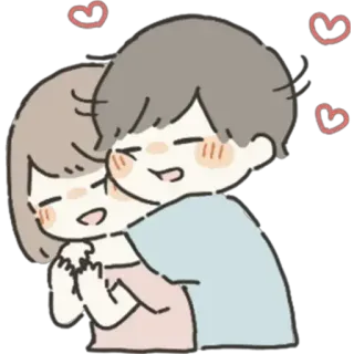 💗 любовь, пара, милый, объятия, нежность, романтика, мультфильм telegram sticker