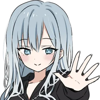 👋 动漫, 卡通, 女孩, 问候, 挥手, 动漫女孩, 可爱, 卡哇伊 whatsapp sticker