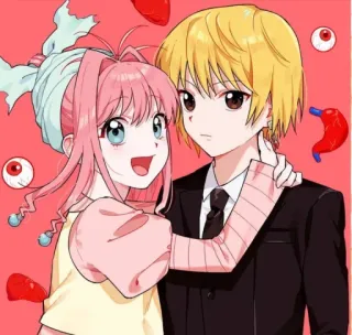 ♥️ Аниме, Мультфильмы, Персонажи, Пара, Сердечки, Глаза, Органы telegram sticker