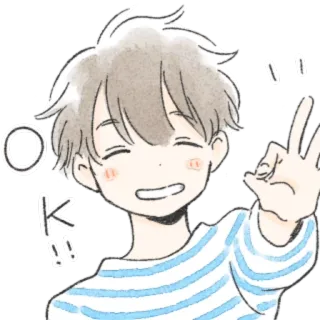 😋 OK!! 애니메이션, OK, 괜찮아, 평화 기호, 승인, 긍정적, 몸짓, 만화 telegram sticker