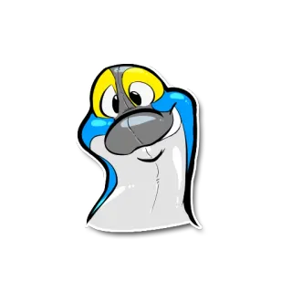 😄 dessin animé, autocollant, oiseau, oiseau, drôle telegram sticker