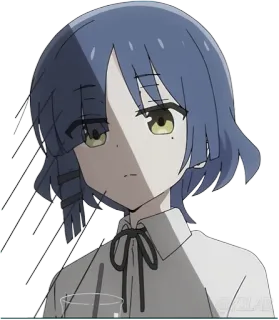 😐 Ryo Yamada Bocchi the Rock! อนิเมะ, ตัวละคร, ผู้หญิง, มังงะ, ญี่ปุ่น, เรียว ยามาดะ, Bocchi the Rock telegram sticker