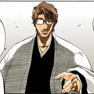 🧬 Aizen Sosuke Bleach 애니메이션, 만화, 안경, 캐릭터, 악당 telegram sticker
