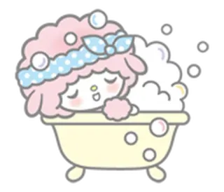 🚿 Desenho animado, Ovelha, Banho, Bolhas, Fofo telegram sticker