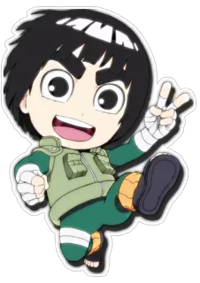 ✌ Rock Lee Naruto anime, naruto, rock lee, ninja, chibi, cartoon, sticker telegram sticker