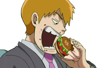 🍔 Anime, Burger, Essen, Wütend whatsapp sticker