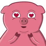 😍 babi, mata hati, imut, binatang, kartun telegram sticker