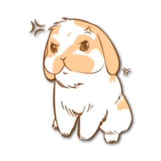 💢 怒り, ウサギ, 可愛い, 動物, 絵文字, アニメ telegram sticker