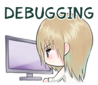 💻 DEBUGGING Debugging, Computer, Programmierung, Tech, Anime, Cartoon, Software, Entwicklung telegram sticker