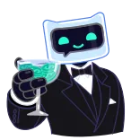 🍸 robot, cat, cocktail, toast, tuxedo, cute telegram sticker