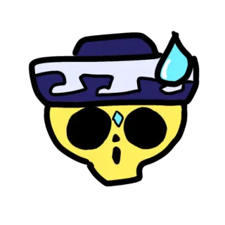 💀 череп, эмотикон, пот, эмодзи, стикер, мультфильм telegram sticker