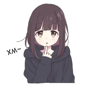 🙄 fille anime, doigt d'honneur, dessin animé, illustration, autocollant telegram sticker