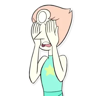 😨 Pearl Steven Universe ไข่มุก, สตีเวน ยูนิเวิร์ส, การ์ตูน, ร้องไห้, ตัวละคร telegram sticker