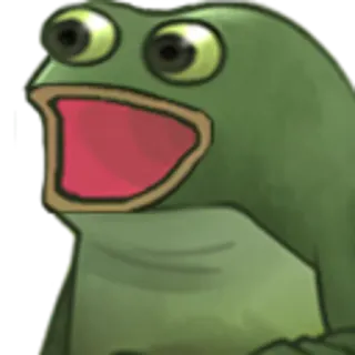 😲 rana, boca, abierta, meme whatsapp sticker
