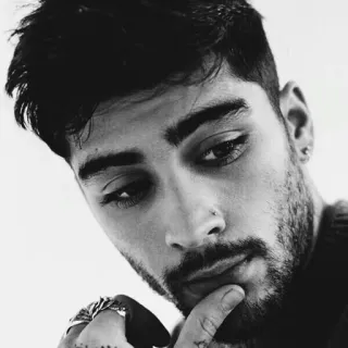 ✖️ Zayn Malik 泽恩·马利克, 肖像, 歌手, 名人, 黑白, 艺术家 telegram sticker