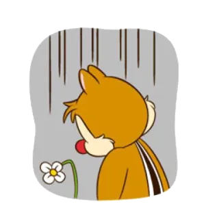 😔 Dibujo animado, Triste, Solo, Flor, Lindo, Animal telegram sticker