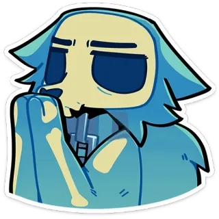 🙏 bộ xương, chó, hoạt hình, nhãn dán, xanh lam, động vật telegram sticker