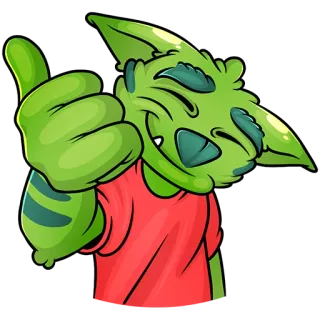 👍 ゴブリン, 漫画, いいね, モンスター, クリーチャー, ポジティブ, 面白い, ファンタジー telegram sticker