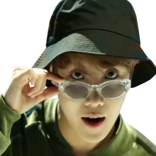 😯 persona, occhiali da sole, cappello, giovane, ritratto whatsapp sticker