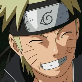 🦊 Naruto Uzumaki Naruto anime, manga, postać, ninja, japoński, uśmiechnięty telegram sticker