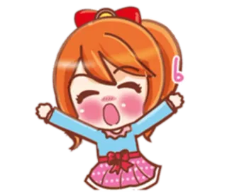 🙌 chibi, dễ thương, hoạt hình, cô gái, kawaii, hào hứng telegram sticker