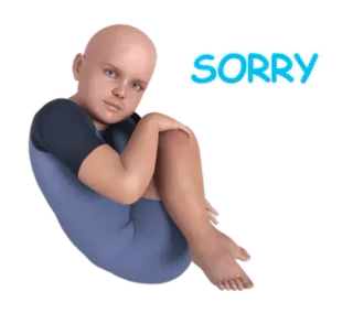 😔 SORRY child, apology, sad, regret whatsapp sticker