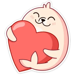 ❤️ pieczęć, serce, słodki, miłość, zwierzę, kreskówka telegram sticker