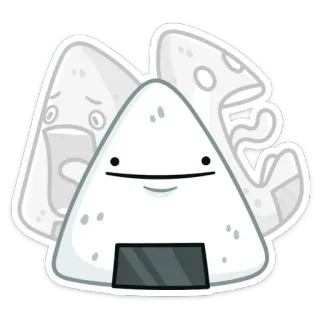 😐 Onigiri, Cibo, Polpetta di riso, Carino, Cartone animato, Cucina giapponese telegram sticker