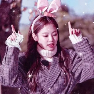 🤗 Jennie Jennie, K-pop, konijntje, idool, roze, Koreaans, zangeres telegram sticker