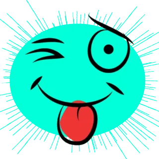 😀 Emoji, Rosto, Piscadela, Desenho animado, Engraçado, Bobo, Língua whatsapp sticker